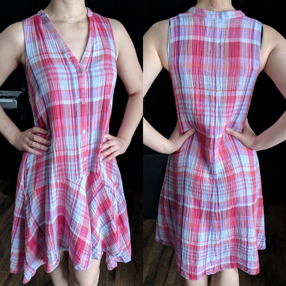 Anthropologie Maeve Pippa Swing Plaid Dress S
